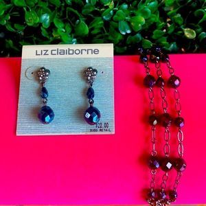 Liz Cailborne earring and bracelet set.